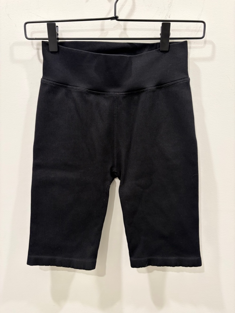 Calvin Klein Performance Black Ribbed High-Waist Bike Shorts - Sleek Fit